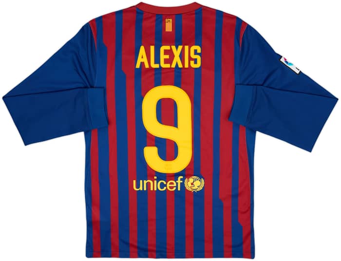 2011-12 Barcelona Home L/S Shirt Alexis #9 - 7/10 - (S)