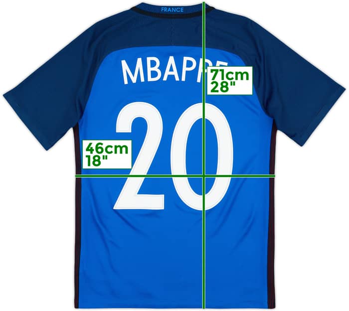 2016-17 France Home Shirt Mbappe #20 - 9/10 - (S)