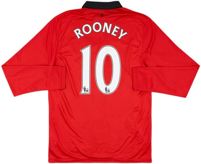 2013-14 Manchester United Home L/S Shirt Rooney #10 - 8/10 - (M)