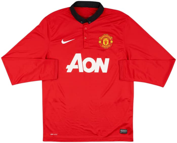 2013-14 Manchester United Home L/S Shirt Rooney #10 - 8/10 - (M)