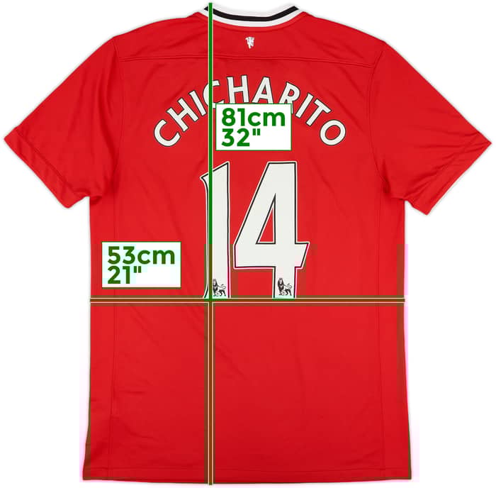 2011-12 Manchester United Home Shirt Chicharito #14 - 6/10 - (L)