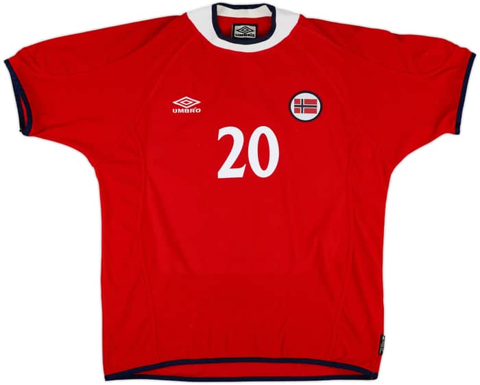 2000-02 Norway Home Shirt Solskjaer #20 - 8/10 - (L)