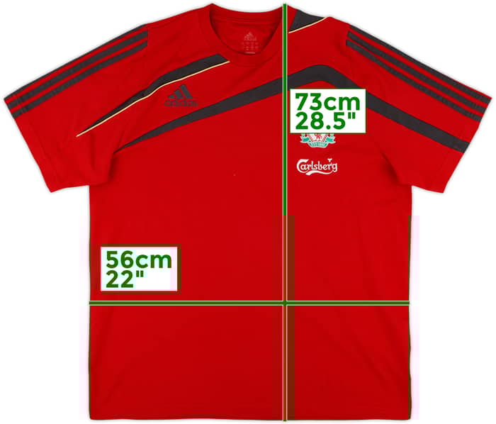 2009-10 Liverpool adidas Cotton Tee - 8/10 - (L)