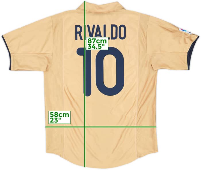 2001-03 Barcelona Away Shirt Rivaldo #10 - 9/10 - (XL)