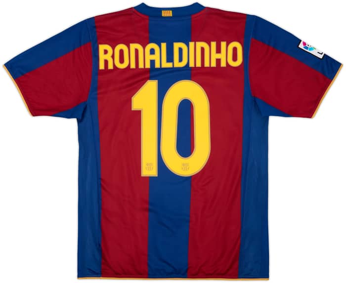 2007-08 Barcelona Home Shirt Ronaldinho #10 - 10/10 - (M)