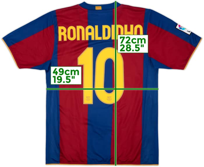 2007-08 Barcelona Home Shirt Ronaldinho #10 - 10/10 - (M)