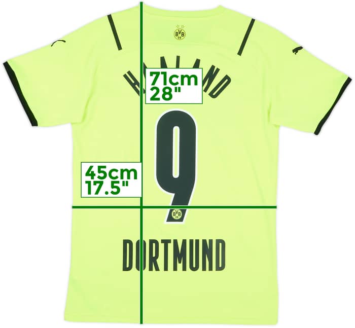2021-22 Borussia Dortmund European Home Shirt Haaland #9 - 8/10 - (S)