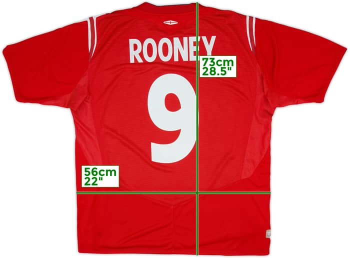 2004-06 England Away Shirt Rooney #9 - 6/10 - (XL)