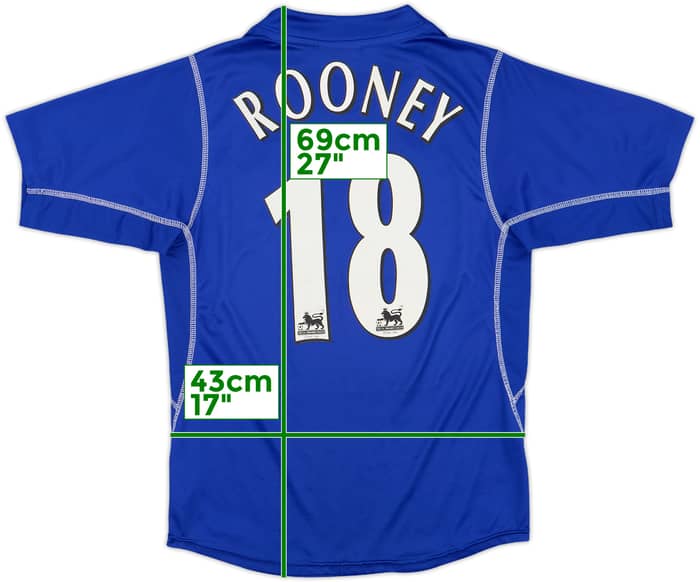2002-03 Everton Home Shirt Rooney #18 - 7/10 - (L.Boys)