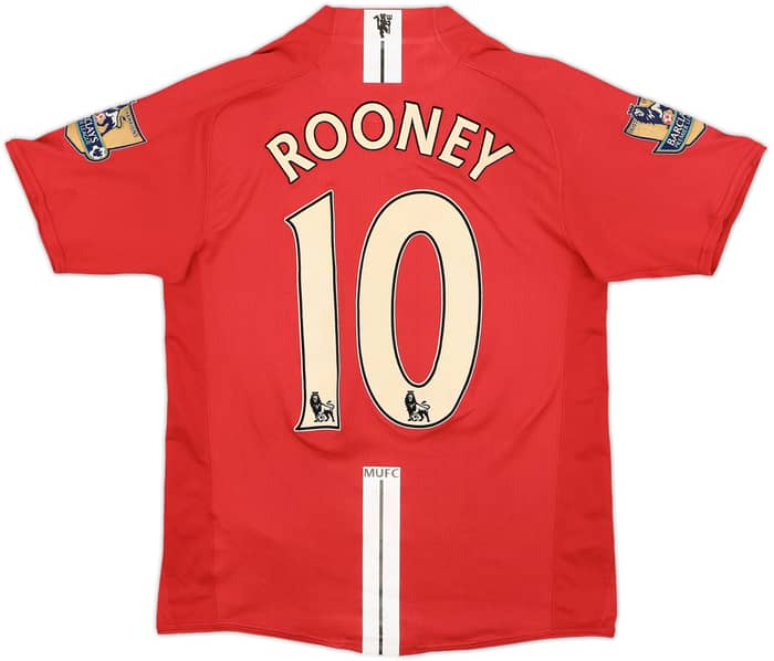 2007-09 Manchester United Home Shirt Rooney #10 - 7/10 - (S)
