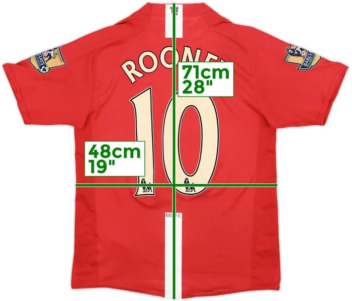 2007-09 Manchester United Home Shirt Rooney #10 - 7/10 - (S)