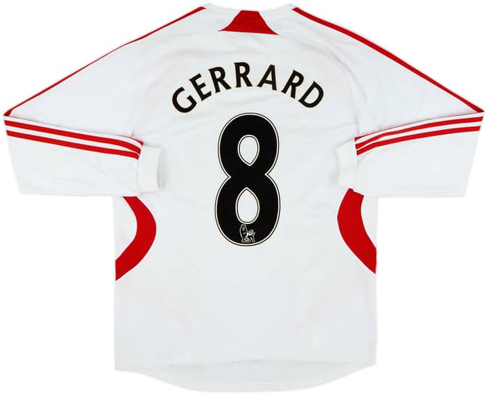 2007-08 Liverpool Away L/S Shirt Gerrard #8 - 6/10 - (L)