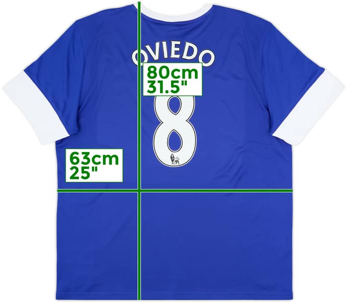 2012-13 Everton Home Shirt Oviedo #8 - 9/10 - (XXL)