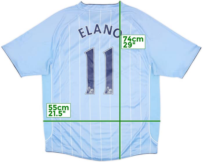 2007-08 Manchester City Local Camiseta Elano #11 - 7/10 - (L)