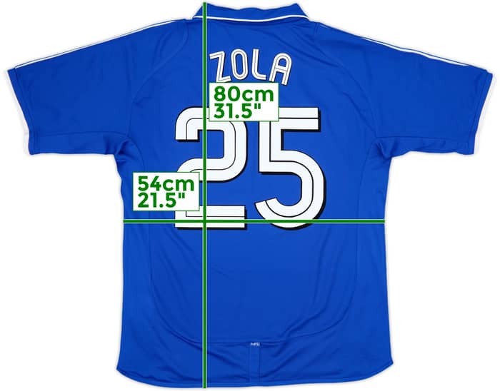 2001-03 Chelsea Home Shirt Zola #25 - 8/10 - (L)