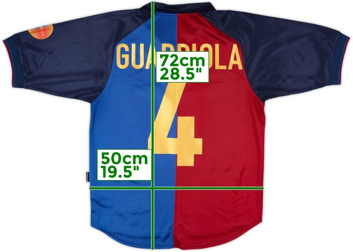 1999-00 Barcelona Centenary Home Shirt Guardiola #4 - 8/10 - (S)
