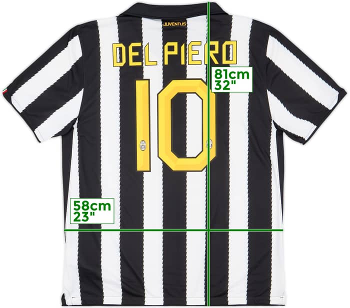 2010-11 Juventus Home Shirt Del Piero #10 - 9/10 - (XL)