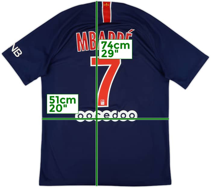 2018-19 Paris Saint-Germain Home Shirt Mbappe #7 - 8/10 - (M)