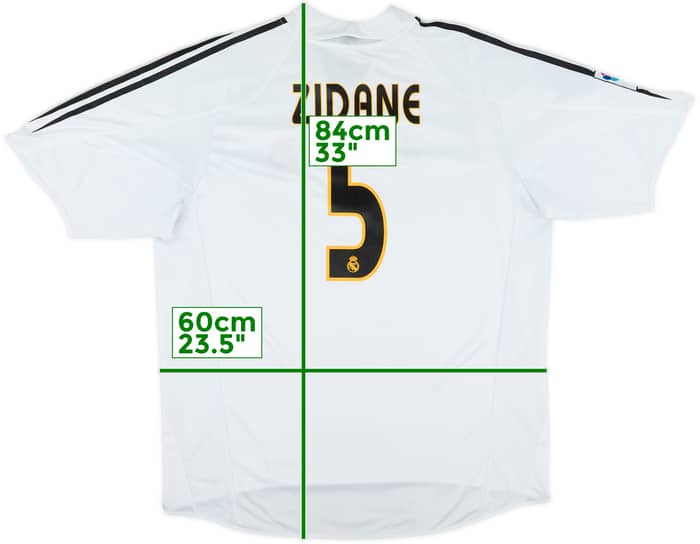 2004-05 Real Madrid Home Shirt Zidane #5 - 7/10 - (XL)