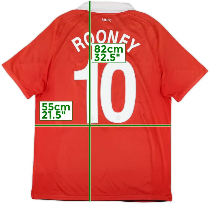 2010-11 Manchester United Home Shirt Rooney #10 - 6/10 - (L)