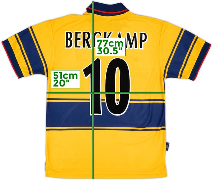 1997-99 Arsenal Away Shirt Bergkamp #10 - 8/10 - (M)