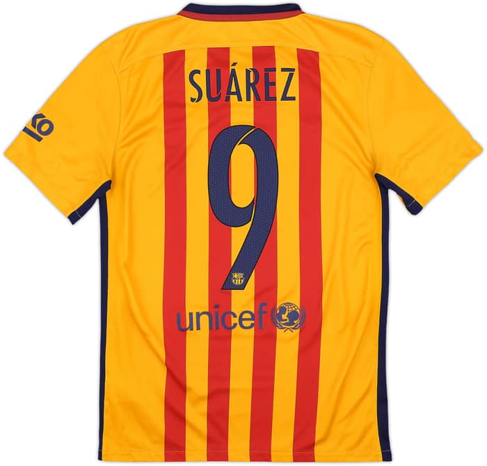 2015-16 Barcelona Away Shirt Suarez #9 - 6/10 - (S)