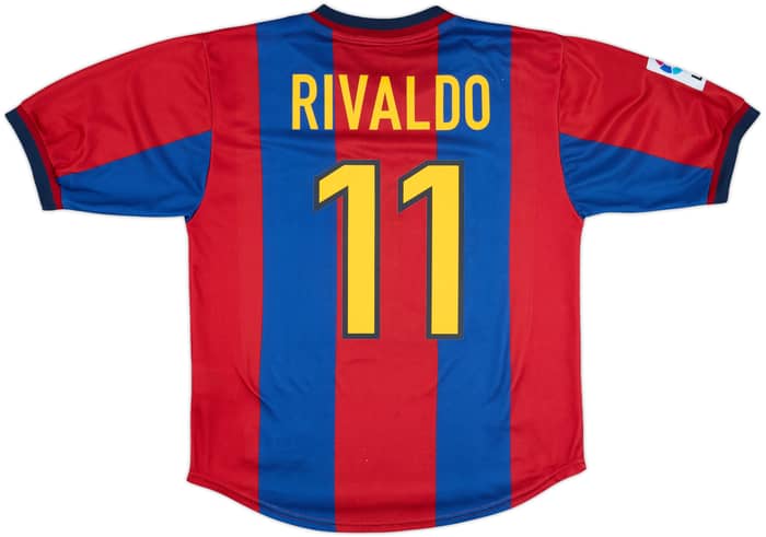 2000-01 Barcelona Basic Home Shirt Rivaldo #10 - 8/10 - (M)