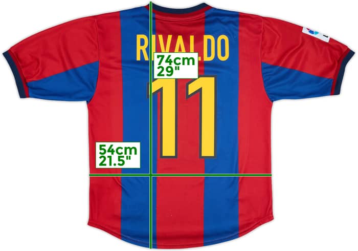 2000-01 Barcelona Basic Home Shirt Rivaldo #10 - 8/10 - (M)