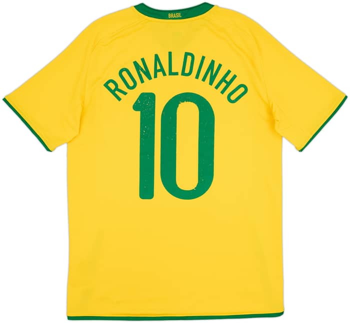 2008-10 Brazil Home Shirt Ronaldinho #10 - 5/10 - (M)