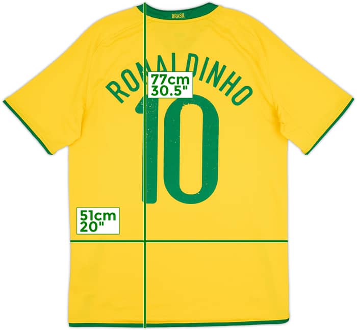 2008-10 Brazil Home Shirt Ronaldinho #10 - 5/10 - (M)