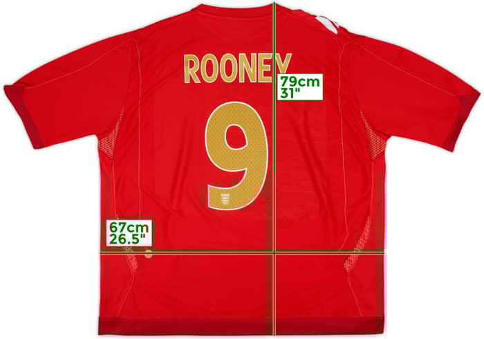 2006-08 England Away Shirt Rooney #9 - 5/10 - (3XL)