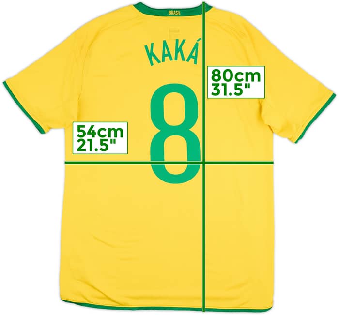 2008-10 Brazil Home Shirt Kaka #8 - 6/10 - (L)