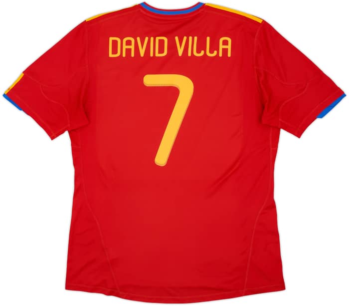 2009-10 Spain Home Shirt David Villa #7 - 7/10 - (XL)