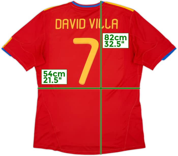 2009-10 Spain Home Shirt David Villa #7 - 7/10 - (XL)