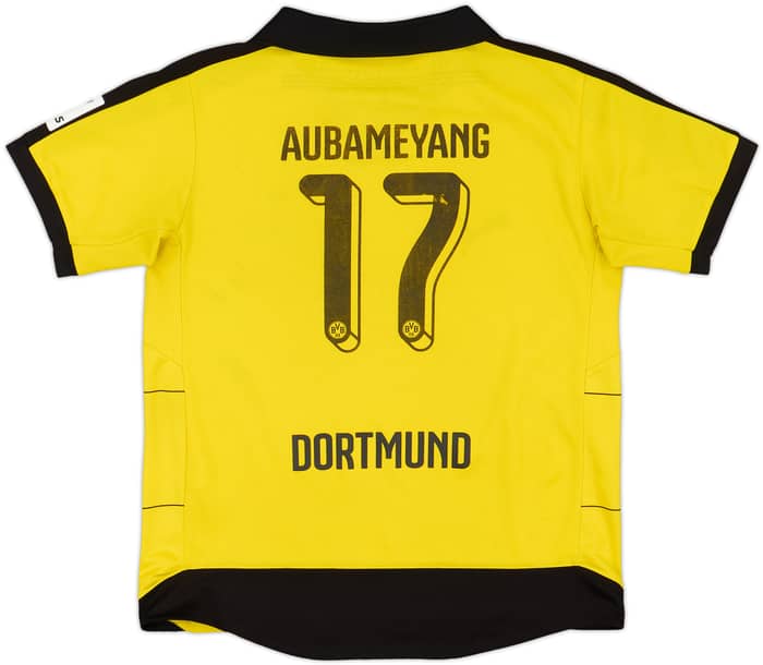 2015-16 Borussia Dortmund Home Shirt Aubameyang #17 - 5/10 - (XL.Boys)