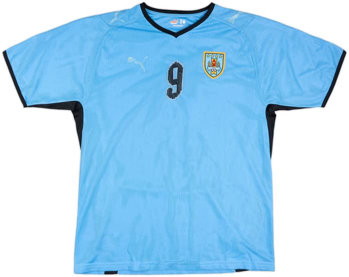 2008-10 Uruguay Home Shirt #9 (Suarez) - 5/10 - (L)
