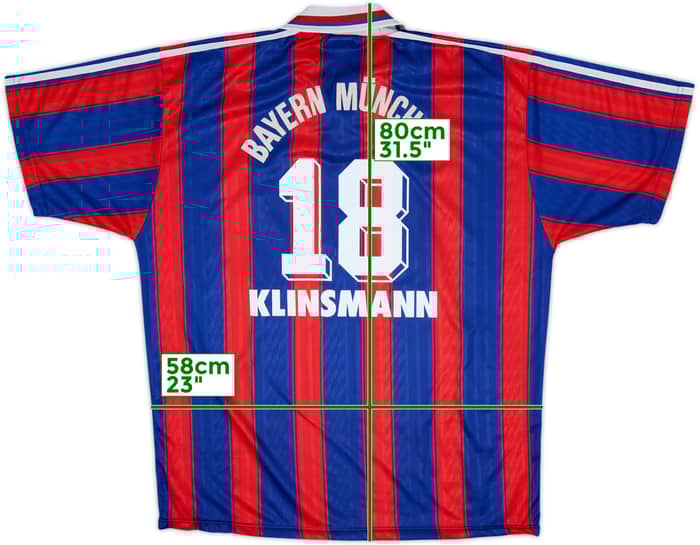 1995-97 Bayern Munich Home Shirt Klinsmann #18 - 6/10 - (XL)