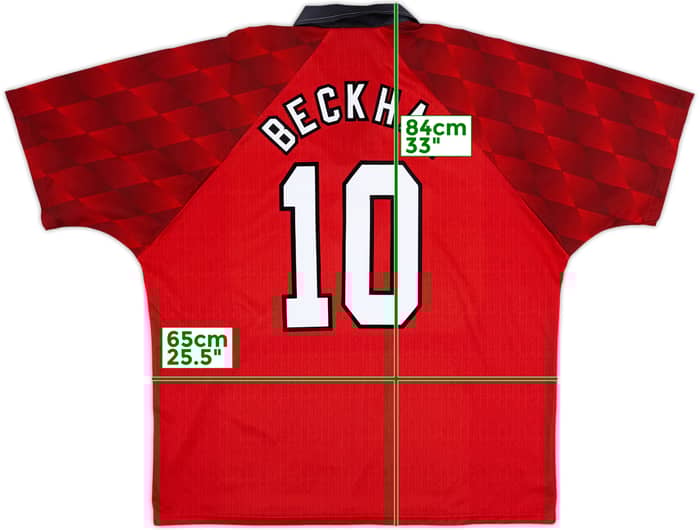 1996-98 Manchester United Home Shirt Beckham #10 - 9/10 - (XXL)