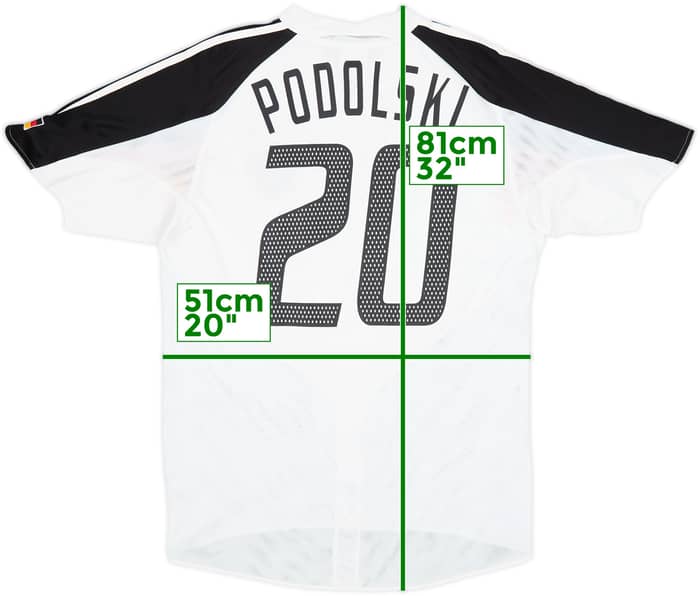2004-05 Germany Home Shirt Podolski #20 - 8/10 - (M)