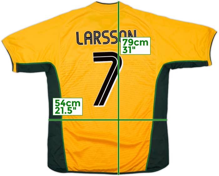 2002-03 Celtic Away Shirt Larsson #7 - 9/10 - (L)