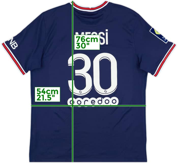 2021-22 Paris Saint-Germain Home Shirt Messi #30 - 6/10 - (L)