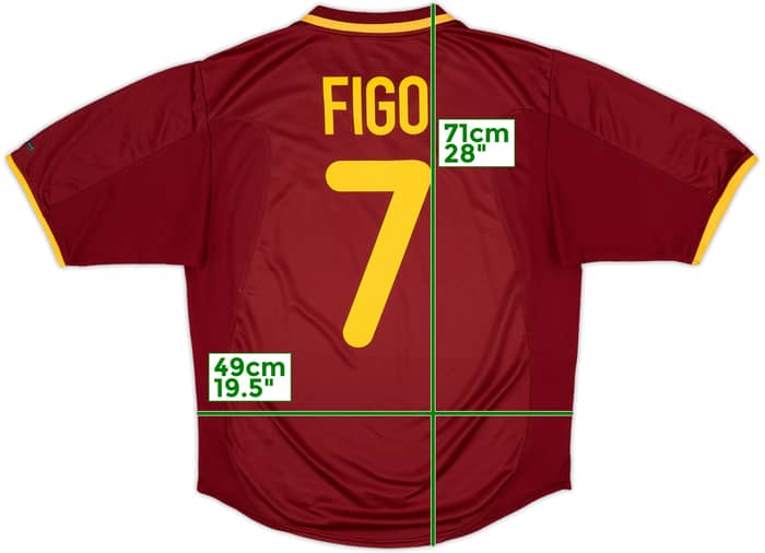 2000-02 Portugal Home Shirt Figo #7 - 9/10 - (M)