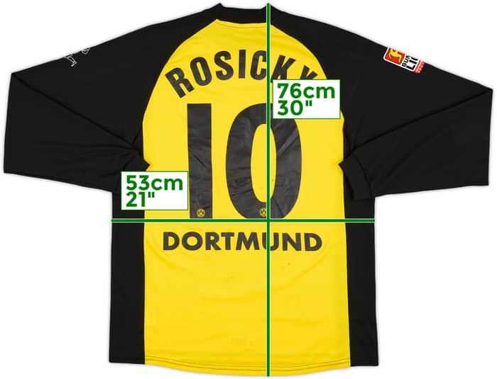 2001-02 Borussia Dortmund Squad Signed Home L/S Shirt Rosicky #10 - 7/10 - (M)