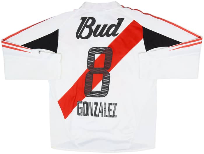 2004-05 River Plate Home L/S Shirt Gonzalez #8 - 6/10 - (S)