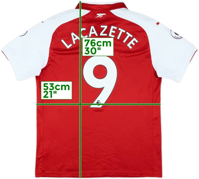 2017-18 Arsenal Home Shirt Lacazette #9 - 7/10 - (L)
