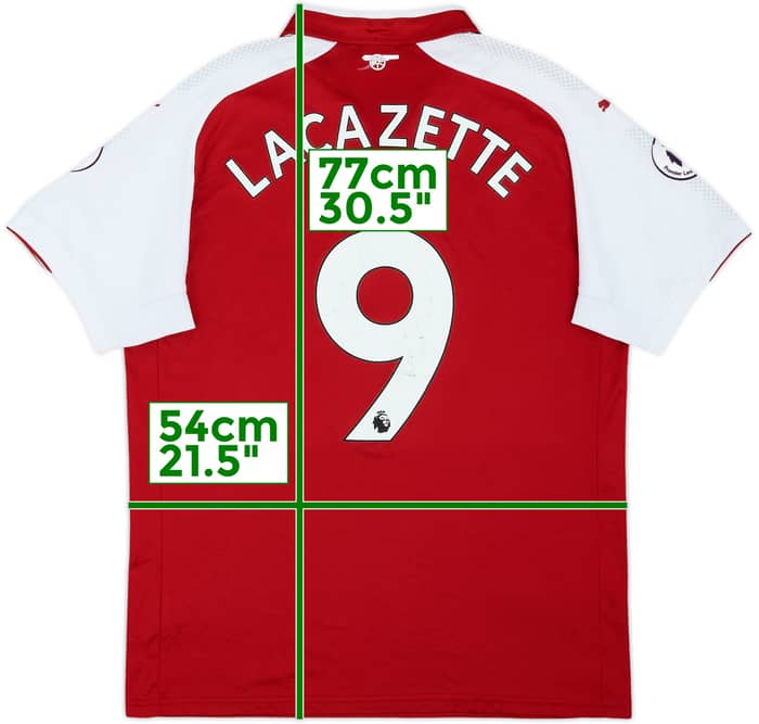 2017-18 Arsenal Home Shirt Lacazette #9 - 7/10 - (L)