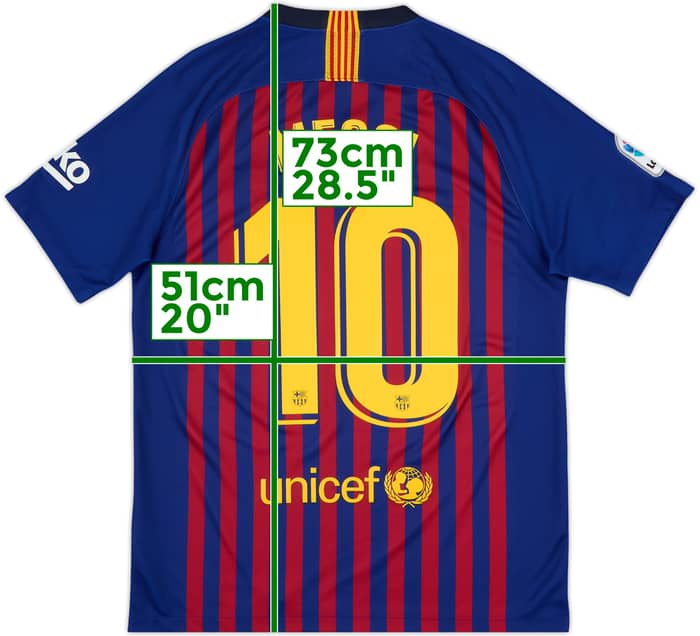 2018-19 Barcelona Home Shirt Messi #10 - 9/10 - (M)