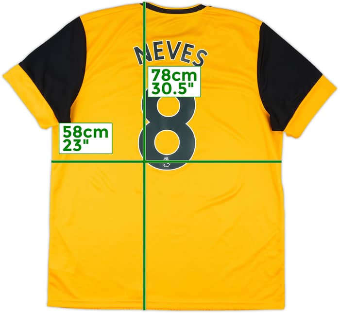 2020-21 Wolves Home Shirt Neves #8 - 9/10 - (XL)