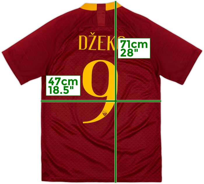 2018-19 Roma Home Shirt Dzeko #9 - 8/10 - (S)