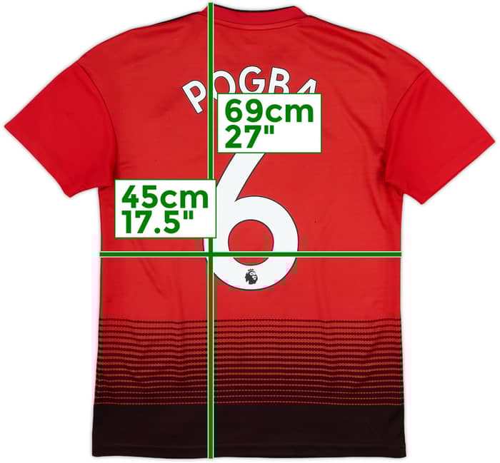 2018-19 Manchester United Home Shirt Pogba #6 - 6/10 - (XS)